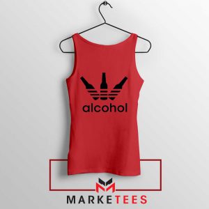 Alcohol Adidas Logo Red Tank Top
