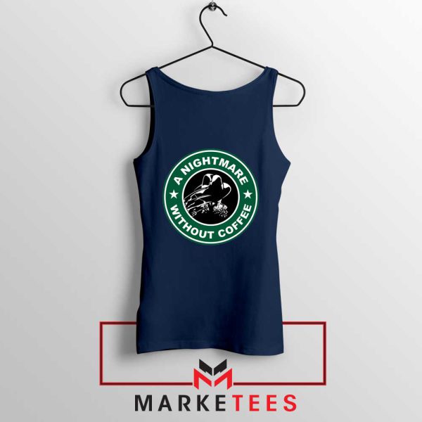 A Nightmare Without Coffee Logo Navy Tank Top