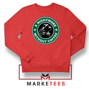 A Nightmare Without Coffee Logo Red Sweater