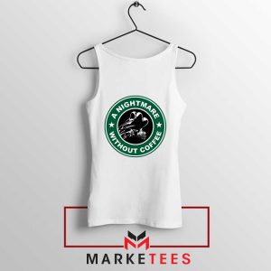 A Nightmare Without Coffee Logo White Tank Top