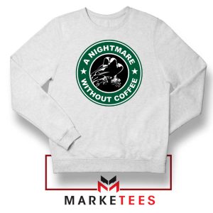 A Nightmare Without Coffee Logo White Sweater