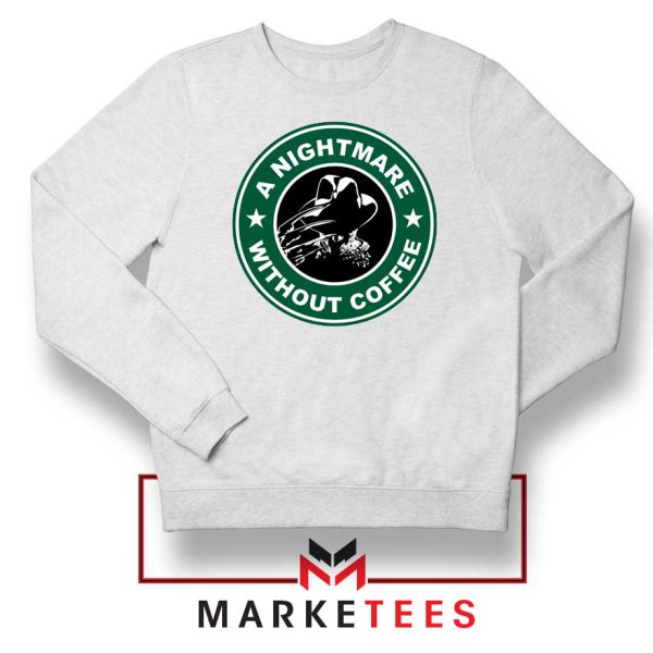 A Nightmare Without Coffee Logo White Sweater