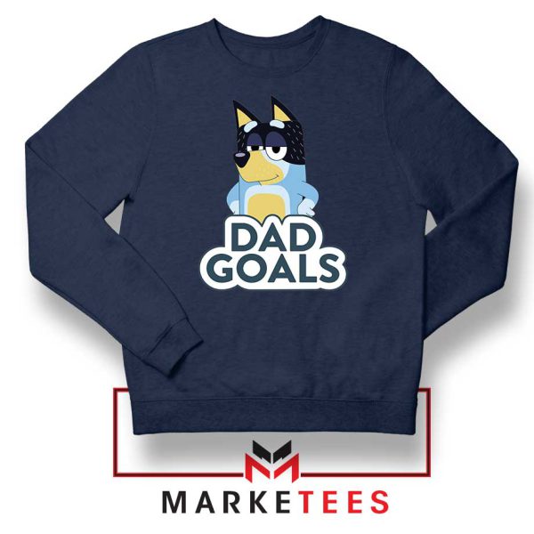 Bluey Bandit Dad Goals Design Navy Sweatshirt