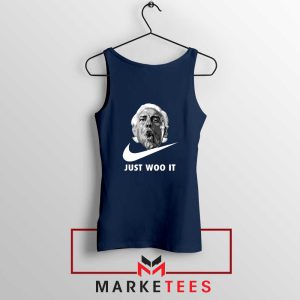 Just Woo It Ric Flair Graphic Navy Blue Tank Top