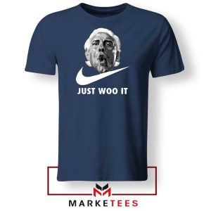 Just Woo It Ric Flair Graphic Navy Blue Tees
