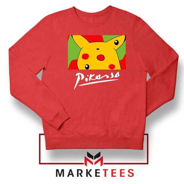 Pikasso Pokemon Funny Red Sweatshirt
