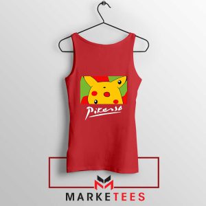 Pikasso Pokemon Parody Red Tank Top