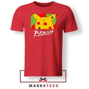 Pokemon Pikasso Funny Red Tee Shirt