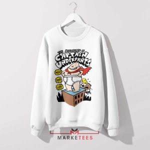 Cartoon Captain Underpants Books White Sweatshirt