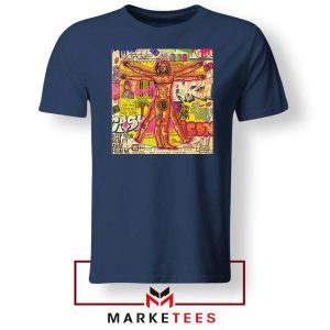 Bitcoin Vitruvian Man Meme Navy Tshirt