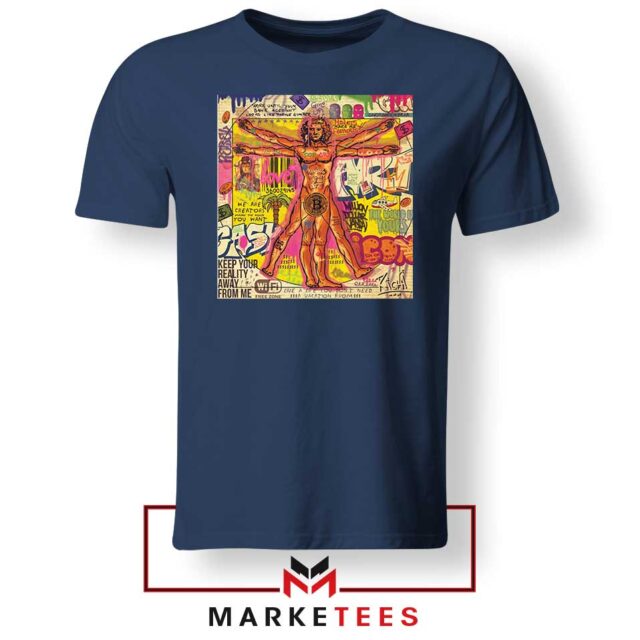 Bitcoin Vitruvian Man Crypto Art Parody Tee