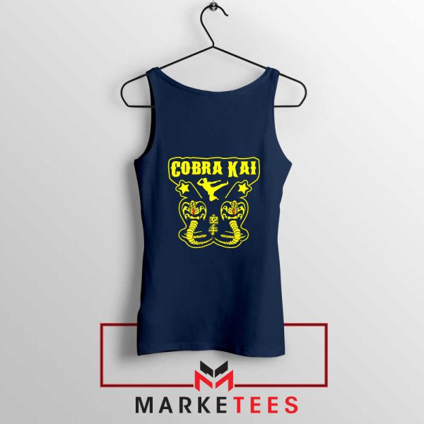 Cobra Kai Double Series Graphic Navy Tank Top