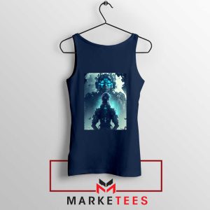 Cyberpunk The World of Deity Navy Tank Top