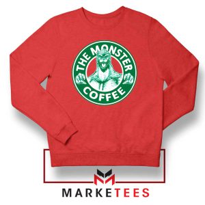 Godzilla The Monster Coffee Meme Red Sweatshirt