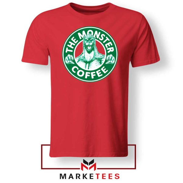 Godzilla The Monster Coffee Meme Red Tshirt