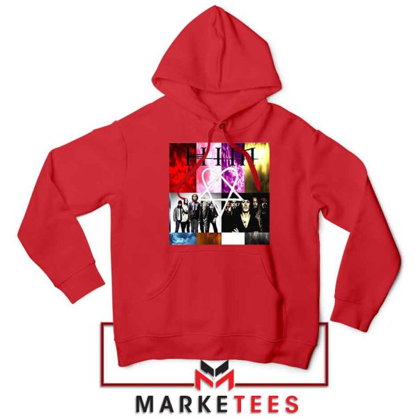 HIM Rock Band Graphic Red Hoodie