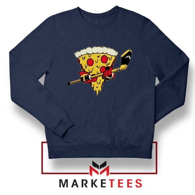 Ice Hockey Pizza Slice Comic T-Shirt