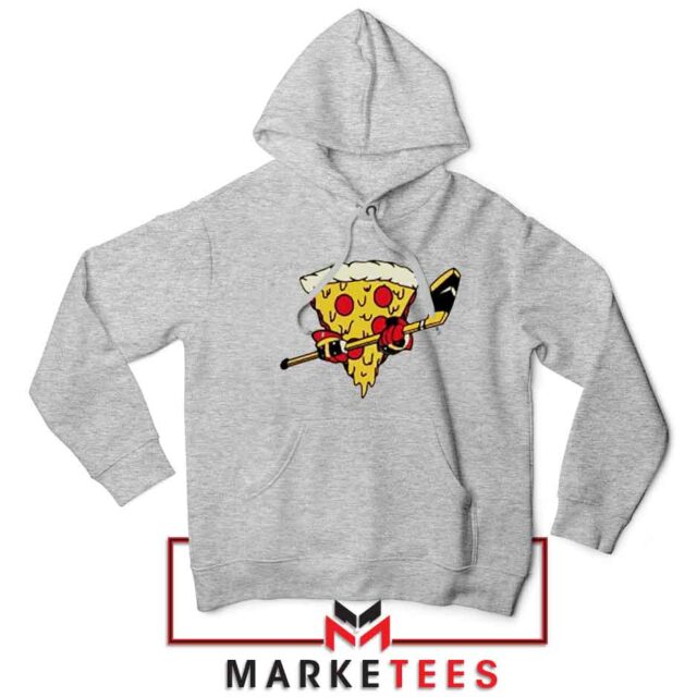 Ice Hockey Pizza Slice Comic T-Shirt