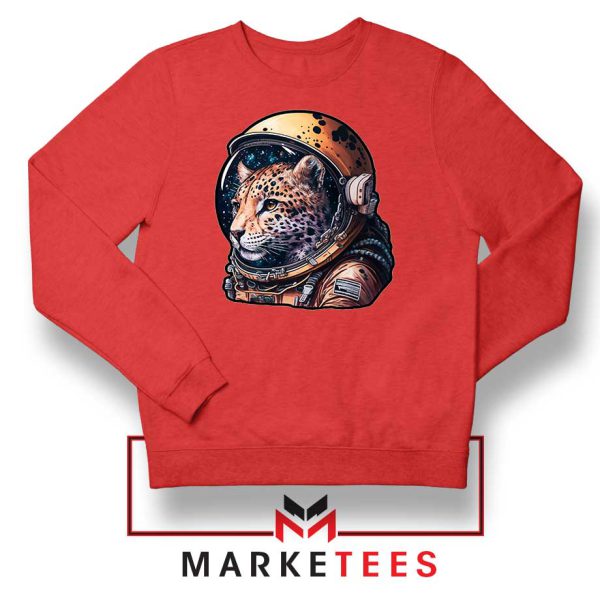 Jaguar Big Cat Spaceflight Red Sweatshirt