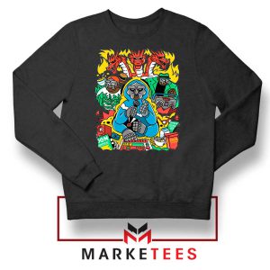 MF Doom Face Characters Black Sweatshirt