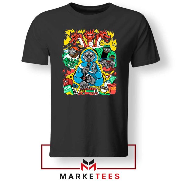 MF Doom Face Characters Black Tshirt