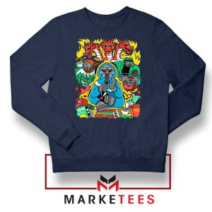 MF Doom Face Characters Navy Sweatshirt