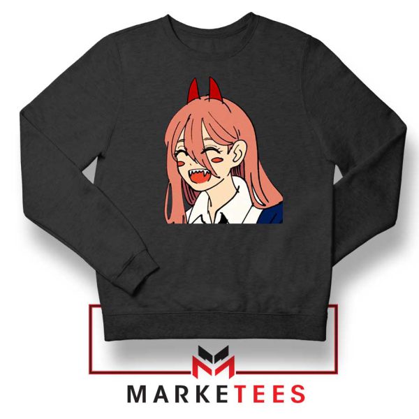 Makima Manga Power Smiling Black Sweatshirt