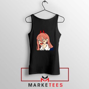 Makima Manga Power Smiling Black Tank Top