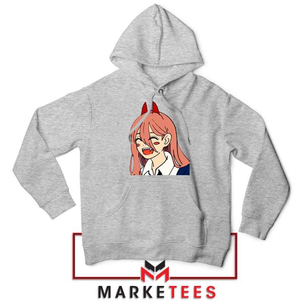 Makima Manga Power Smiling Grey Hoodie