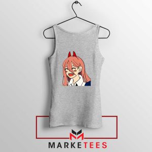 Makima Manga Power Smiling Grey Tank Top