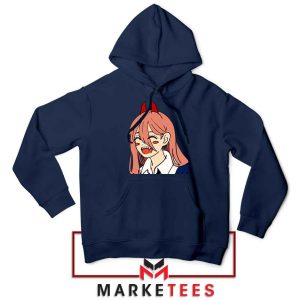 Makima Manga Power Smiling Navy Hoodie