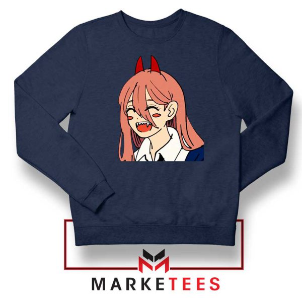 Makima Manga Power Smiling Navy Sweatshirt