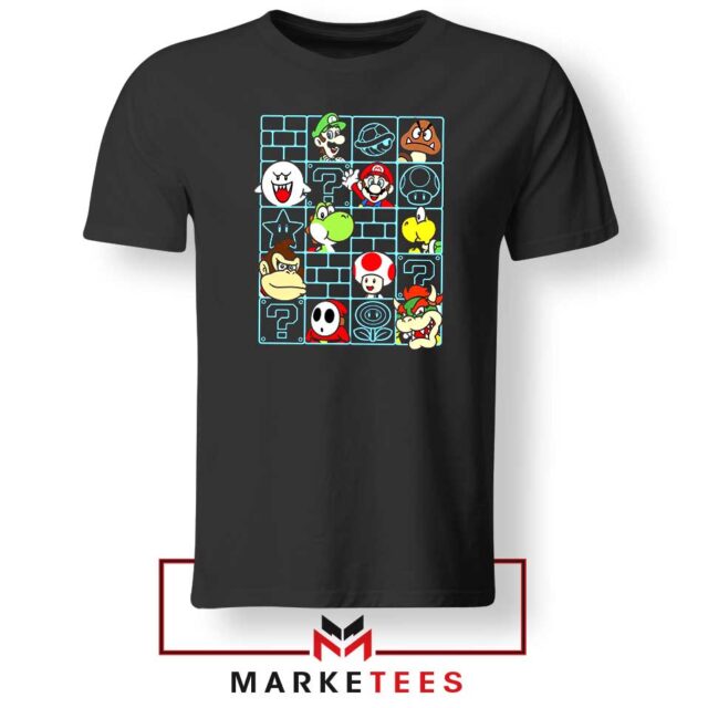 Mario Characters Game Series Tshirt Powerful