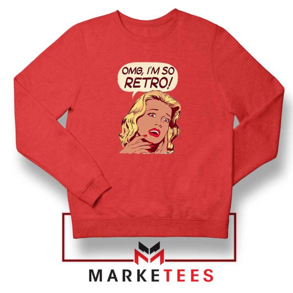 Vintage OMG Nostalgic Style Red Sweatshirt