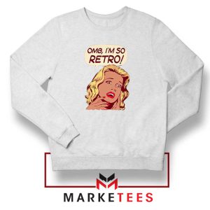 Vintage OMG Nostalgic Style White Sweatshirt