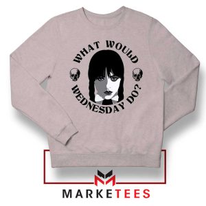 Wednesday Addams Questions Meme Grey Sweatshirt