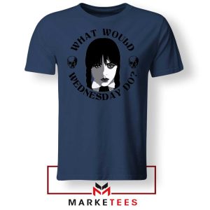 Wednesday Addams Questions Meme Navy Tshirt