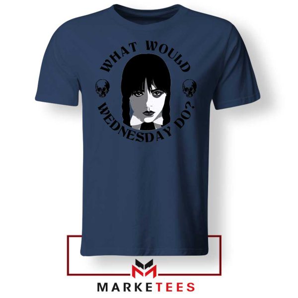 Wednesday Addams Questions Meme Navy Tshirt