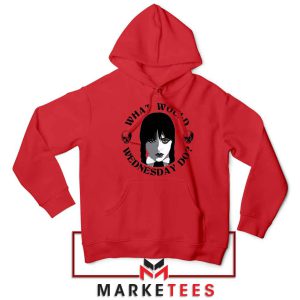 Wednesday Addams Questions Meme Red Hoodie