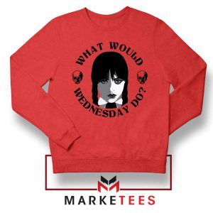 Wednesday Addams Questions Meme Red Sweatshirt