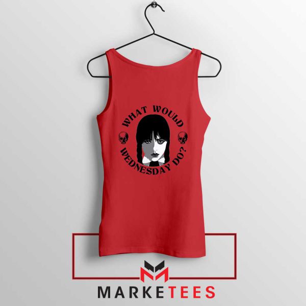 Wednesday Addams Questions Meme Red Tank Top