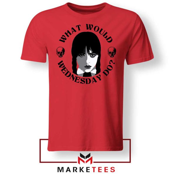 Wednesday Addams Questions Meme Red Tshirt