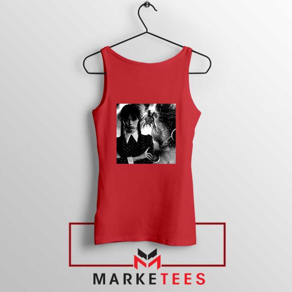 Wednesday Addams Scary Character Red Tank Tops