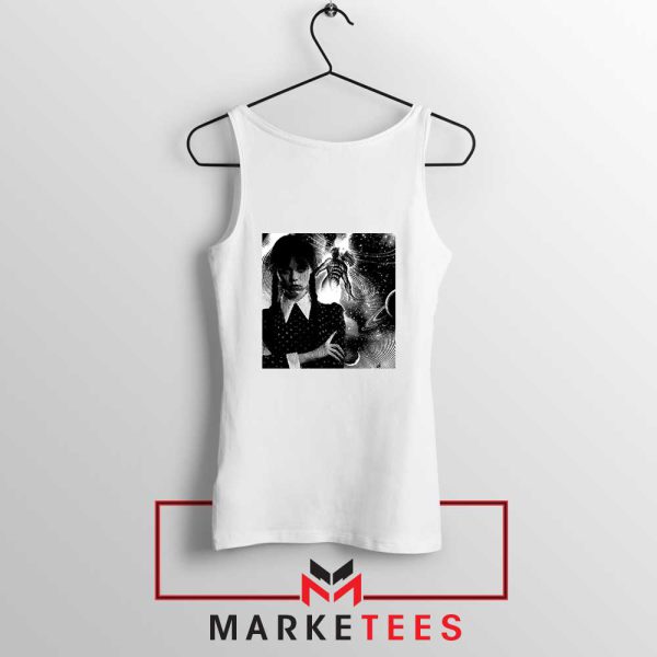 Wednesday Addams Scary Character White Tank Tops