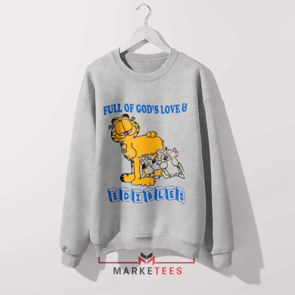 Lazy Days with Garfield Quotes Grey Sweatshirt
