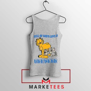 Lazy Days with Garfield Quotes Grey Tank Top