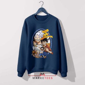 Luffy's Evolutionary Journey One Piece Navy Sweatshirt