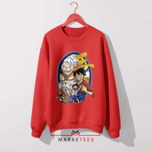 Luffy's Evolutionary Journey One Piece Red Sweatshirt