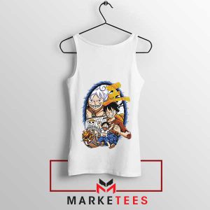 Luffy's Evolutionary Journey One Piece White Tank Top