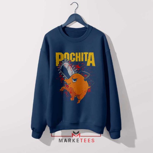 Pochita's Chainsaw Massacre Navy Swaetshirt